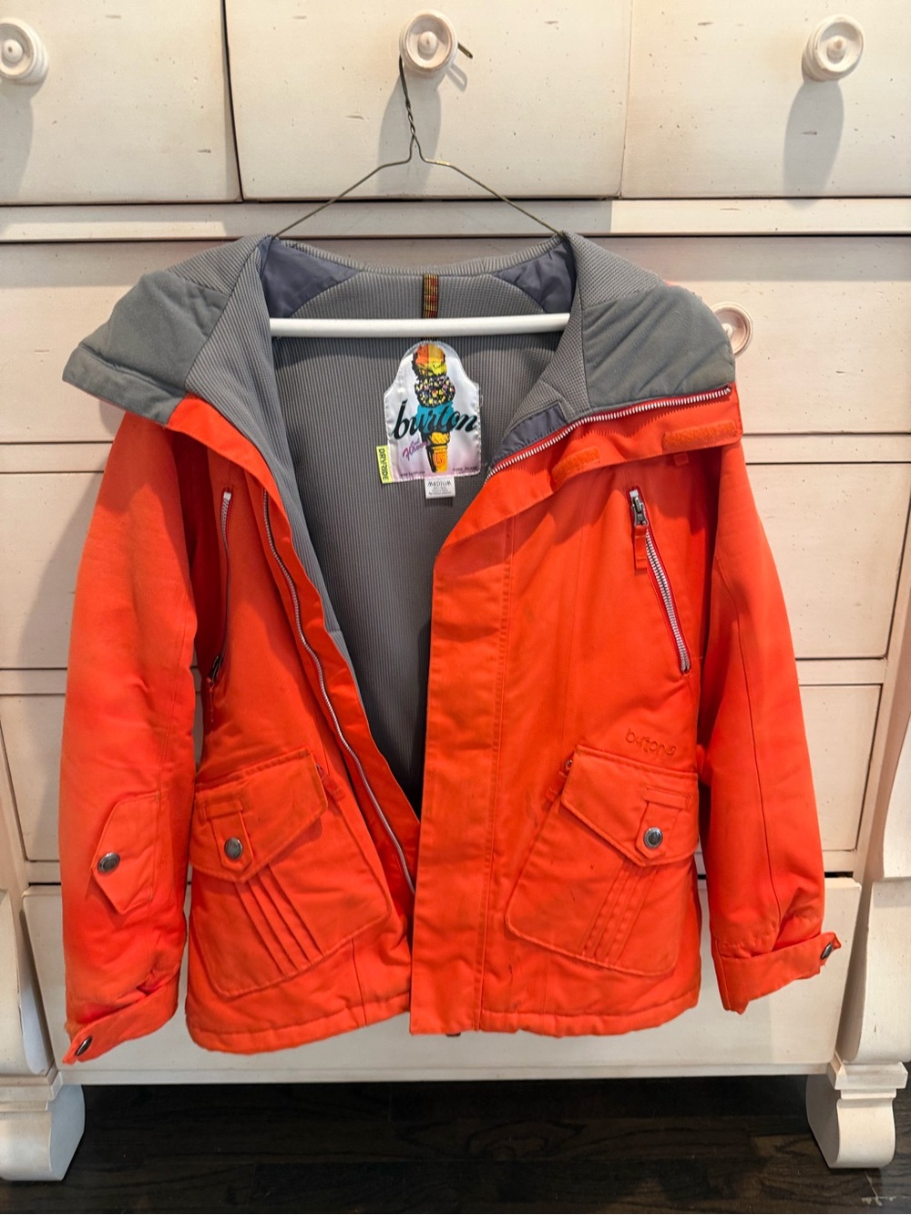 Burton Orange women’s Hooded Puffer Jacket